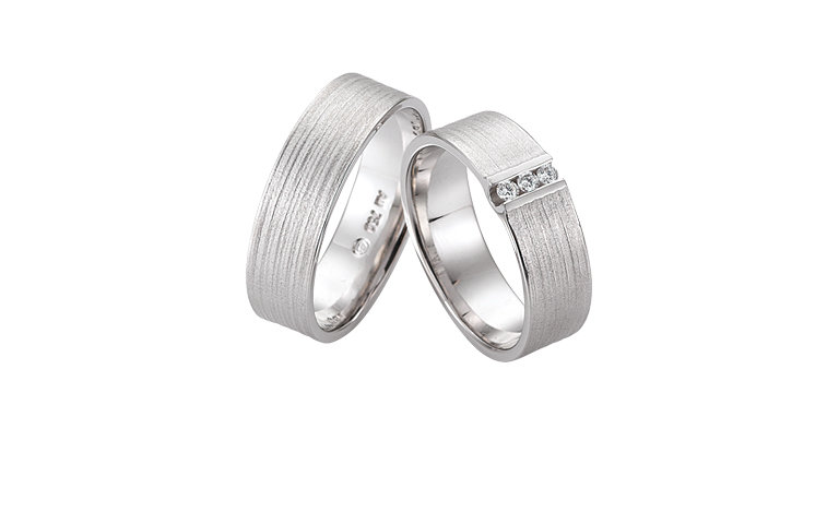 45251+45252-wedding rings, white gold 750 with brillants